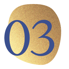 Nummer 3 auf einem goldenen Fleck